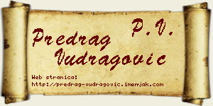 Predrag Vudragović vizit kartica